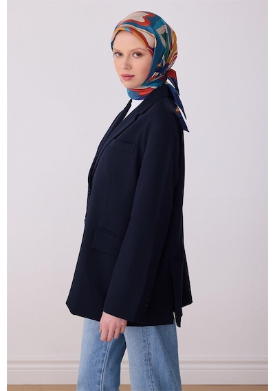 Belli İpek Eşarp - 4318-80 Lacivert Twill