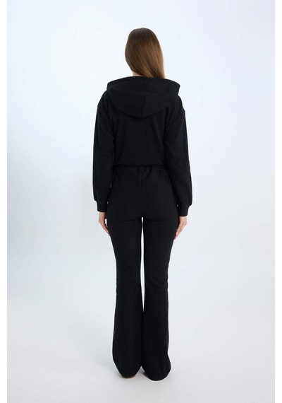 DeFacto Wide Leg Geniş Paça Esnek Belli Uzun Boy Pantolon E4387AX24WNBK81 Siyah