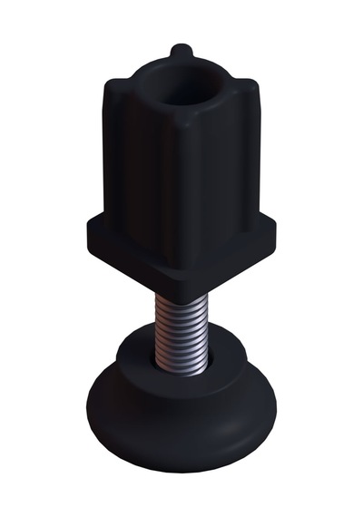 Cateksss 20x20 Mm Plastik Rotil Ayak - Profil Ayağı Tezgah Ayarlı Ayak Siyah - 36 Lı Paket