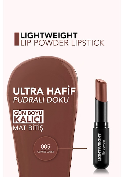 Flormar Lightweight Lip Powder Kurutmayan Mat Stick Ruj 005 Coffee Lover