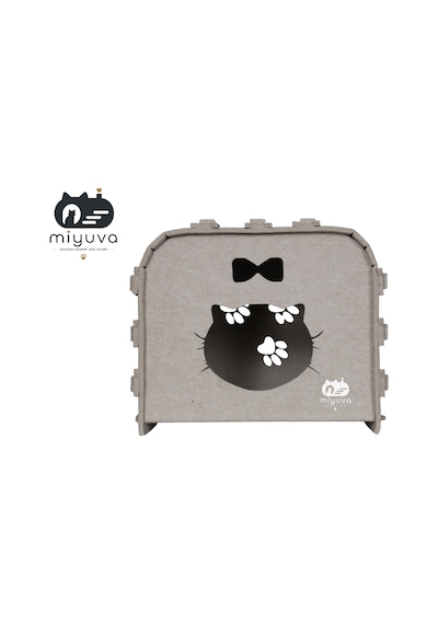 Keçe Kedi Evi Demonte, Yıkanabilir, Taşınabilir Kedi Kulübesi Küp Bej