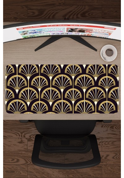 Art Deco Tarzı Kaymaz Dikişli Kauçuk Oyuncu Mousepad V1 - 70x30 Xl Gaming Mouse Pad Fare Altlığı