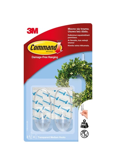Command Orta Boy Şeffaf Askı 2'li 17091 - 3 Adet Tarı