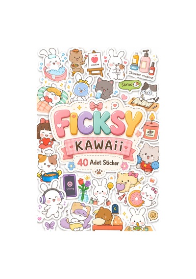 Kawaii Öz Bakım Günlük Rutin Sticker Seti - 35 Adet Etiket Çıkartma Diğer