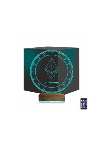 Luvivia Crypto Ethereum Coin 3d Lamba - Masa Gece Lambası Şeffaf
