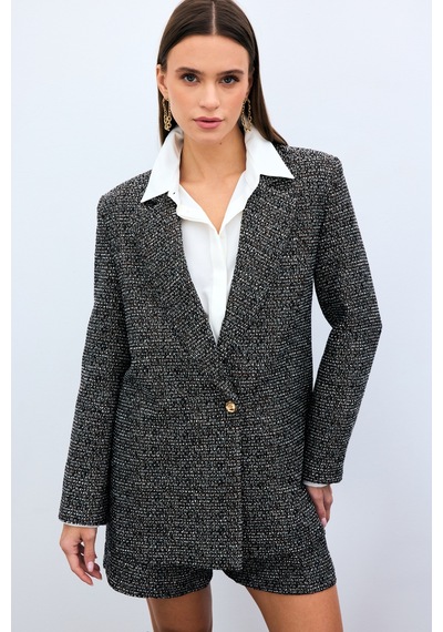 Sateen Klasik Tüvit Ceket - Kahve-135431 Kahve