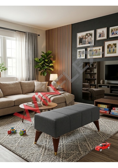Winflex Çok Amaçlı Dekoratif Puf 38 X 100cm Antrasit Gri Renk