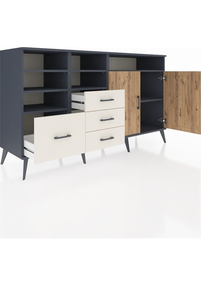 Kronos Konsol 7 Raflı 4 Çekmeceli 2 Kapaklı 176x59x99 Antrasit-ça Antrasit-çam/aytaşı Kronos Konsol 7 Raflı 4 Çekmeceli 2 Kapaklı 176x59x99 Antrasit-ça Antrasit-çam/aytaşı
