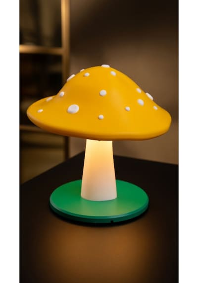 Dekoratif Mantar Gece Lambası - 3d Tasarım Estetik Oda Dekoru - Hediyelik Masa Lambası Mood Light Sarı