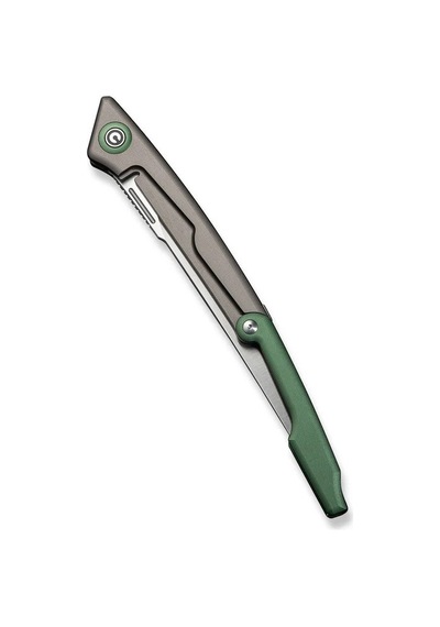 Civivi Shawka Folding Fillet Knife Gray And Green Aluminum Handle Kamp Çakı Yeşil