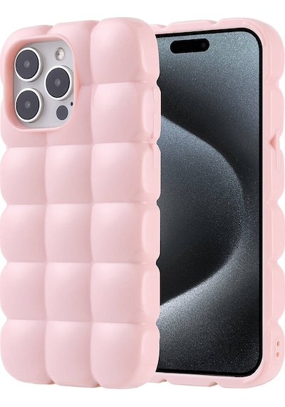 Kilifone - İphone 15 Pro Max Uyumlu Kılıf Parlak Esnek Silikon Dom Dom Kapak - Pembe - T32676