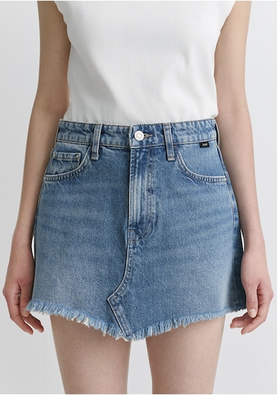 Mavi - Tiera Classic Denim Puslu Indigo Mavi Jean Etek 1310654-89730 Mavi