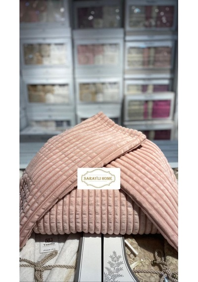 Saraylı Home Merinos Modern Line Yatak Örtüsü Pembe
