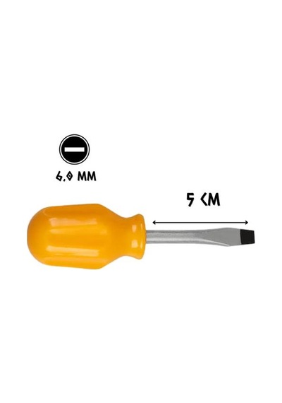 Kupa Küçük Topaç Tornavida Düz Uçlu 6.0 - 5 Cm.