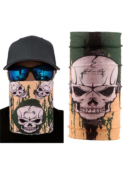 Haki Kuru Kafa Baskılı Buff Bandana 25x48 Cm