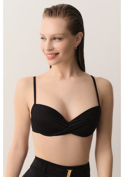 Suwen Önden Bağcıklı Full Dolgulu Bikini Üst Sbn26965012 Siyah