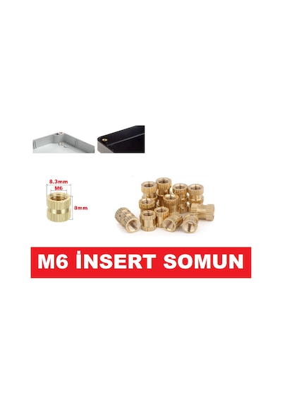 Insert M6 Çakma Somun-Iç Somun- Prinç Somun 24 Adet