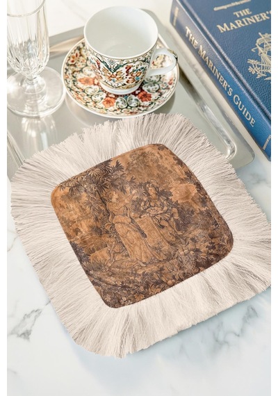 Barok Şıklık Saçaklı Dekor Peçetesi - Vintage Bahçe Romantik Krem Rustik Bardak Altlığı Mendil Metalik Grili Leylak Barok Şıklık Saçaklı Dekor Peçetesi - Vintage Bahçe Romantik Krem Rustik Bardak Altlığı Mendil Metalik Grili Leylak