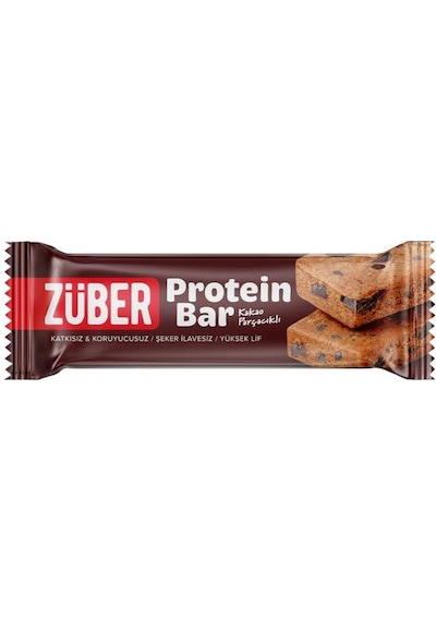 Züber Kakao Parçacıklı Protein Barı - 12 Adet x 35 G