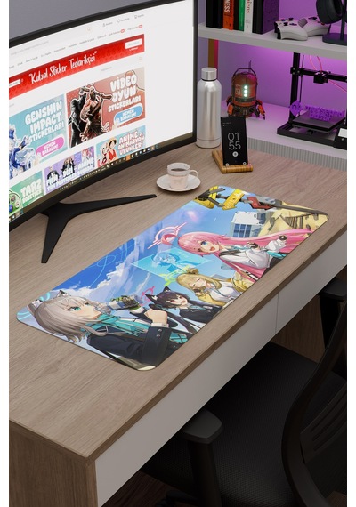 Blue Archive Kaymaz Dikişli Kauçuk Oyuncu Mousepad V2 - 70x30 Xl Gaming Mouse Pad Fare Altlığı