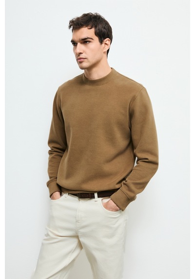 Lufian Logan Erkek Sweatshirt Deve Tüyü Deve Tüyü 112030194100440 Kahverengi