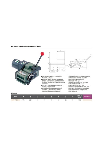 Fett V-pgm Vertex Motorlu Zımba Form Verme Makinası