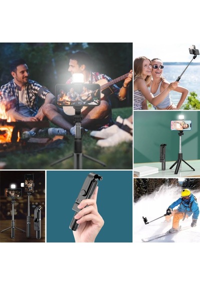 Buffer Kendiliğinden Işıklı Masaüstü Tripod Olabilen Telefon Tut