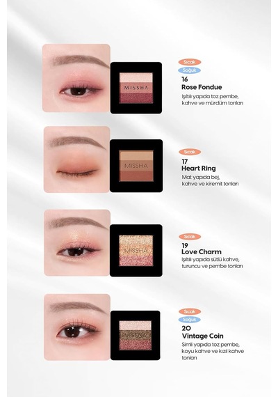 Yumuşak Dokulu, Dökülme Yapmayan 3 Renkli Göz Farı Triple Shadow No.6 Marsala Red Diğer