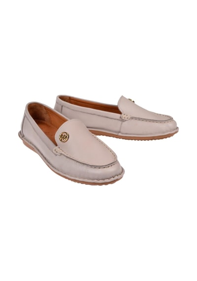 Beety %100 Deri Comfort Kadın Babet Bee-228 Silver Gümüş