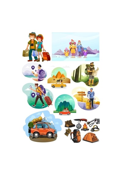 Tatil Travel Sticker Set 15 Parça Telefon, Tablet, Defter, Laptop Sticker