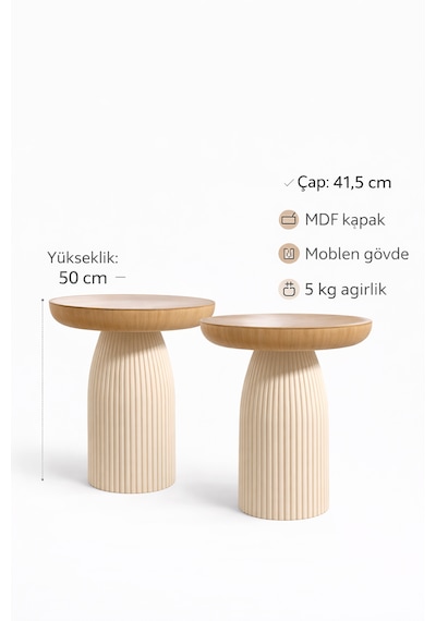 İkili Bohem Sehpa Ceviz-aytaşı