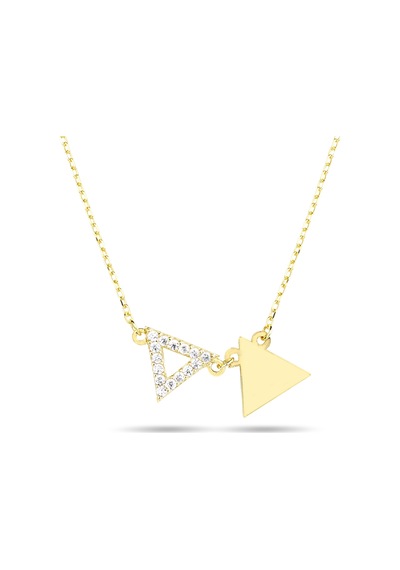 Kuyumcudukkani "sen Ve Ben"üçgen Figürlü Kolye-37130-g-w Gold