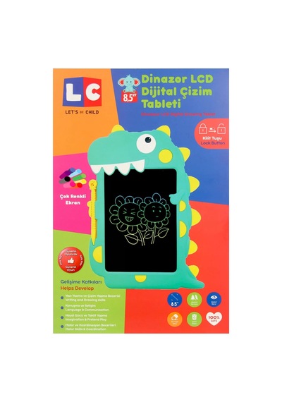 Arkhenx Lcd Dijital Renkli Dinozor Çizim Tableti 8,5 İnç Bzs1