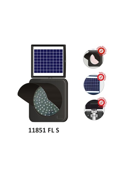 SOLAR LED'Lİ SİPERLİKLİ
LAMBA(Ø300mm)