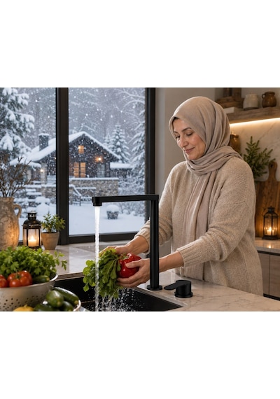 Black Asansörlü Evye Bataryası Acar 46.01.390 Siyah