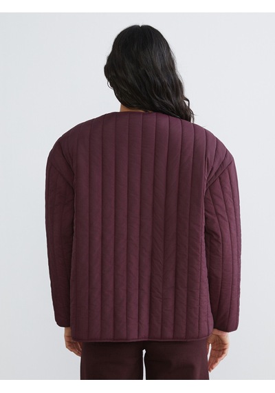 Lcw Modest Bordo Bisiklet Yaka Oversize Kadın Ceket