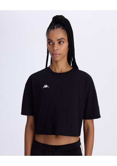Kappa Authentic Avril T-shirt Kadın Siyah Comfort Tişört