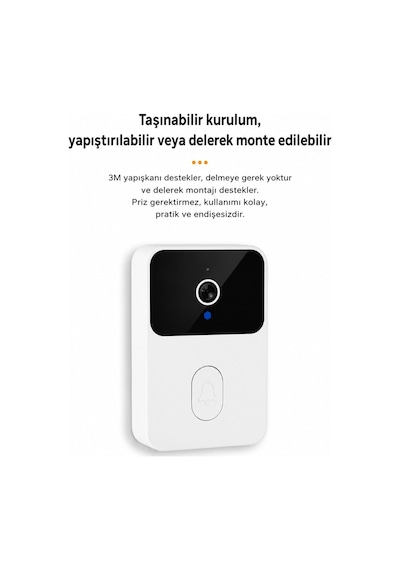 Kablosuz Akılı Görüntü Kameralı Kapı Zili Cmr36