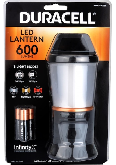 Duracell 600 Lümen Ledli 360 Ve 180 Aydınlatmalı El Feneri + 3 Siyah