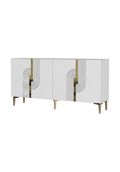 Ka1516 Meyra Konsol Ve Tv Sehpası 150cm Beyaz-gold