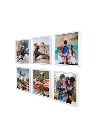Yapışan Sök Tak Kare Çerçeve - Beyaz 3'Lü Paket