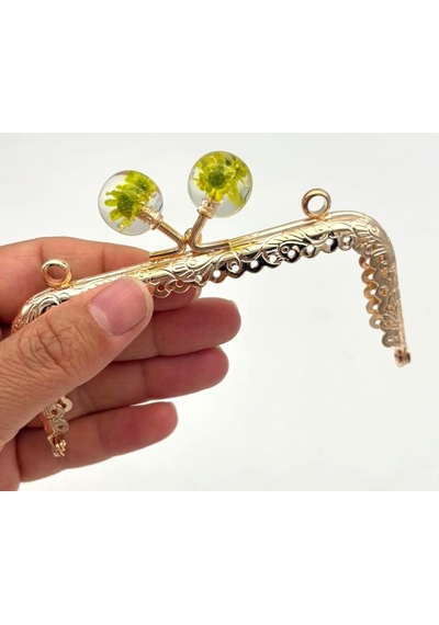 Angel Çanta Aksesuar 10.5 Cm Cüzdan Klipsi Neon Yeşili Çiçekli Diğer
