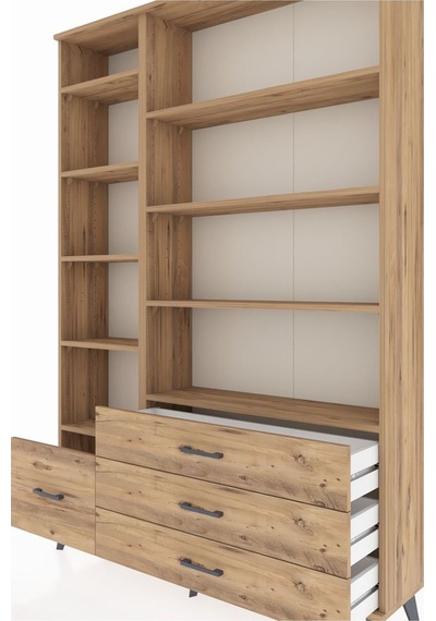 Arges Dolap 9 Raflı 4 Çekmeceli 132x30x195 Çam-çam/çam Çam Arges Dolap 9 Raflı 4 Çekmeceli 132x30x195 Çam-çam/çam Çam