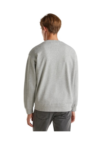 United Colors Of Benetton Erkek Önü Baskılı Ribanalı Yuvarlak Yaka Sweatshirt Gri Melanj United Colors Of Benetton Erkek Önü Baskılı Ribanalı Yuvarlak Yaka Sweatshirt Gri Melanj