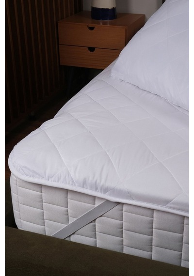 Quito Serisi Tek Kişilik Kapitone Sıvıgeçirmez Yatak Koruyucu Alez 90x190cm Beyaz