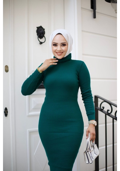 Hira Life Fashion Kadın Elbise Tesettür Giyim Balıkçı Yaka Ve Dar Kesim Triko Kalem Elbise Zümrüt Yeşili Zümrüt Yeşili Hira Life Fashion Kadın Elbise Tesettür Giyim Balıkçı Yaka Ve Dar Kesim Triko Kalem Elbise Zümrüt Yeşili Zümrüt Yeşili