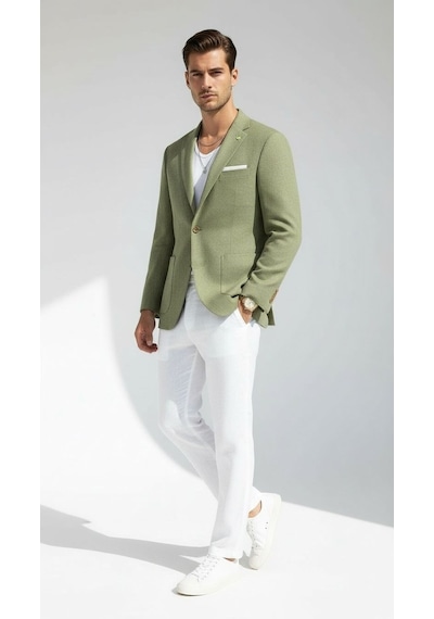 Plus Scorpion Erkek Slim Fit Blazer Ceket Tek Düğmeli Çift Yırtmaçlı Torba Cepli Yarım Astarlı Haki Plus Scorpion Erkek Slim Fit Blazer Ceket Tek Düğmeli Çift Yırtmaçlı Torba Cepli Yarım Astarlı Haki