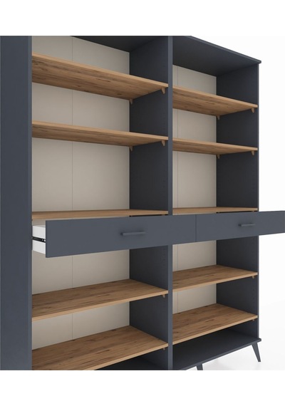 Hyperion Gardrop 10 Raflı 2 Çekmeceli 176x44x221 Antrasit-çam/antrasit Beyaz Hyperion Gardrop 10 Raflı 2 Çekmeceli 176x44x221 Antrasit-çam/antrasit Beyaz