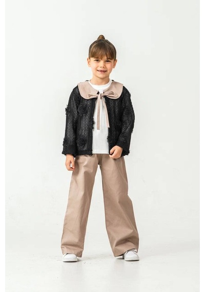 Miss Melinda Kids Gül Dantelli Pantolonlu 3 Lü Kız Takım 5-8 Yaş -355750 - Siyah Siyah