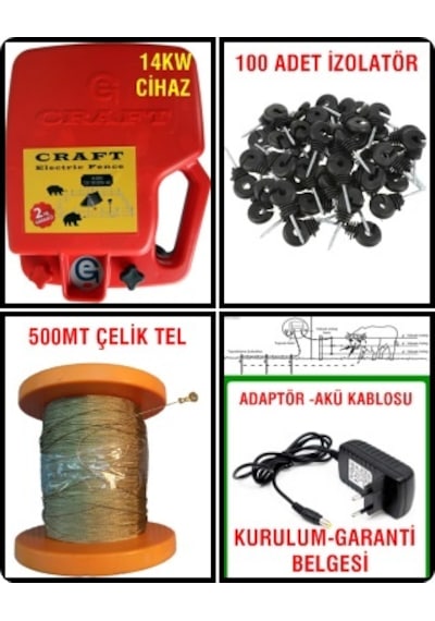 14 Kw Elektrikli Çit Makinası Takımı Çelik Telli 5 Dönüm İçin